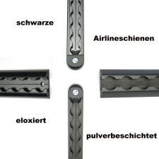 schwarze Airlineschienen pulverbeschichtet