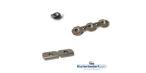 Three new V2A stainless steel sliding blocks for airline rails - V2A stainless steel T-nuts 1x M8, 2x M8, 3x M8 thread