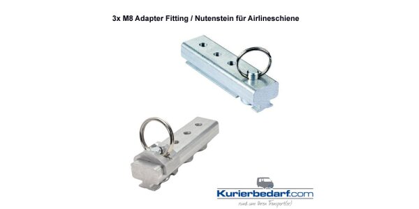 Adapter mit 3xM8 Innengewinde zur Befestigung von Objekten an der Airlineschiene - Adapter, Fitting oder Nutenstein mit drei M8 Innengewinden. Jetzt Online lesen und informieren.