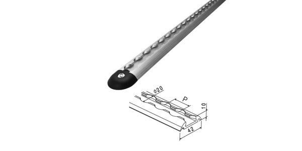 The semi-circular Airline Rail Light - Flexible, lightweight and ideal for campers and vans - Airline rail semicircular Light - Flexible &amp; ideal for vans and campers