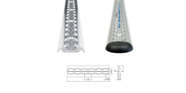 Airline rail Slim semicircular - 40 mm - drilled: The space-saving solution for professional load securing - Airline rail Slim semicircular 40 mm drilled | Load securing