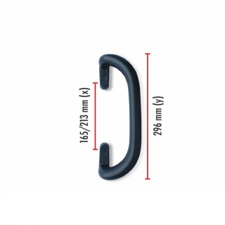 Einstiegsgriff versetztes Profil - 300 mm - schwarz