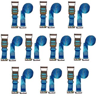 10x Spanngurt Zurrgurt fuer Kombi-Zurrschiene - 6,0 Meter - 35 mm