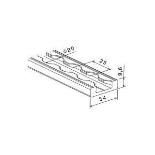 Airlineschiene schwarz - eckig Light - 2 Meter