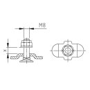 Schraubfitting mit Mutter für Airlineschienen 0 - 11 mm, M8x30