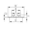 Airlineschiene Flachprofil - 0,5 Meter - Standard