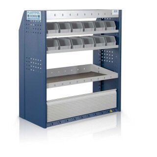 Vehicle equipment PL606 - 1145x1100x310/410 mm with 12 boxes