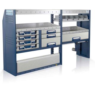 Vehicle equipment PL619 - 1145x1990x310/410 mm - 4 drawers/case