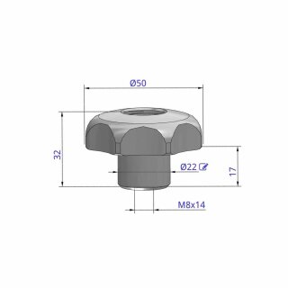Sterngriff M8 Innengewinde - 50 mm Griff