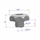 Schraubfitting mit Sterngriff für Airlineschiene 0 - 20 mm