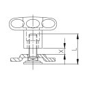 Schraubfitting mit Sterngriff für Airlineschiene 0 - 40 mm