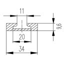 Airlineschiene eckig Light - 0,75 Meter