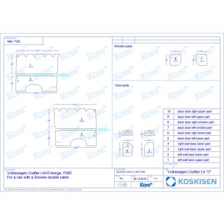 Laderaumverkleidung fr VW Crafter, MAN TGE - L3 Doppelkabine