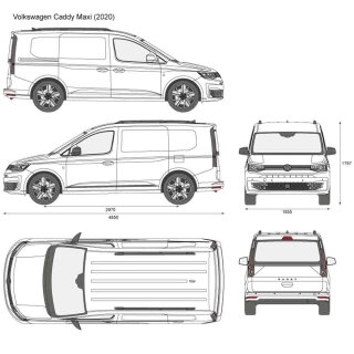 Dachträger für VW Caddy 5 Maxi - L2 ab 2021 aus Aluminium