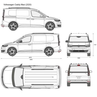 Dachtrger fr VW Caddy 5 Maxi - L2 ab 2021 aus Aluminium