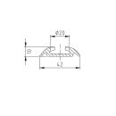 Airlineschiene halbrund - 2 Meter - light