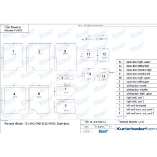 Laderaumverkleidung fr Nissan Interstar und Nissan NV 400 - L4