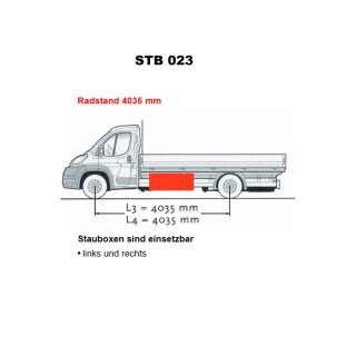 Stauboxen fr Fiat Ducato Pritsche Einzel- und Doppelkabine