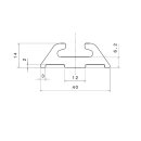 schwarze Airlineschiene mit Trapezprofil mit planer Oberfläche - 2 Meter