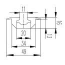 Airline-Schiene Bodenprofil 1 Meter - Rollstuhlsicherung