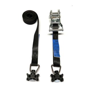 schwarzer Spanngurt für Airlineschiene - 3,0 Meter - 25 mm