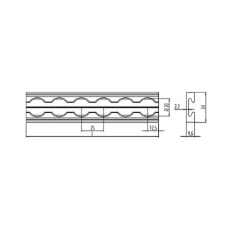 NTG Airline Rail 2 x 2 m / 1975 mm Rectangular Aluminium TÜV Certified