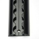 Airline rail, semi-circular, black powder-coated - 2 m...