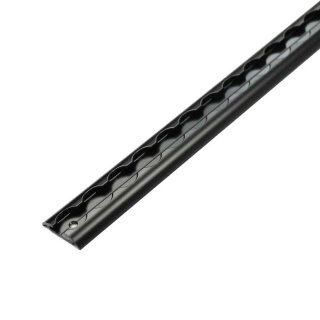 Airlineschiene halbrund Standard schwarz gepulvert - 3 m mit Gebrauchsspuren