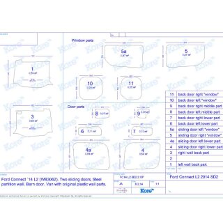 Laderaumverkleidung für Ford Connect - L2 - 2014 - 2021