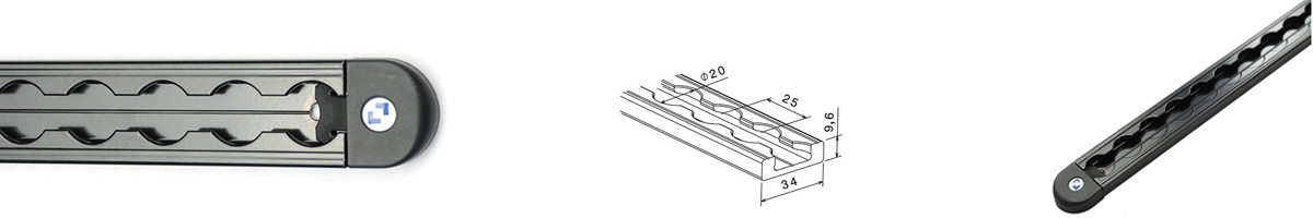 Airlineschiene schwarz Eckprofil Light 2 Meter