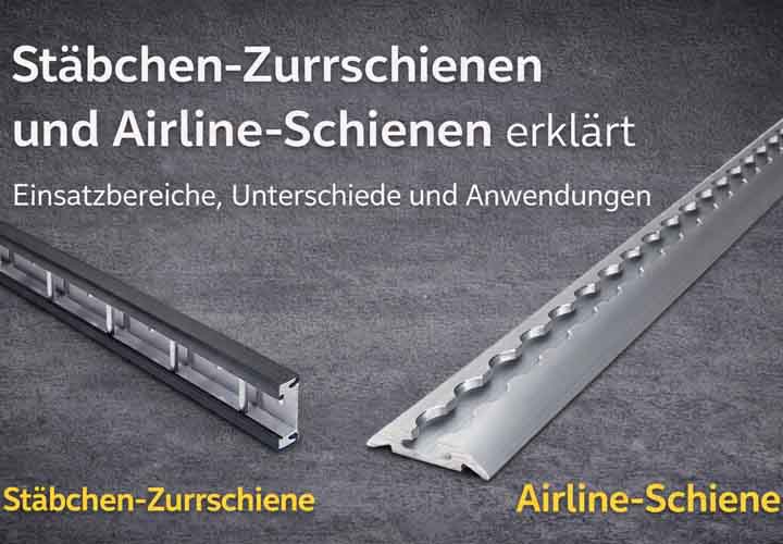 Airlineschiene vs. Stäbchen-Zurrschiene