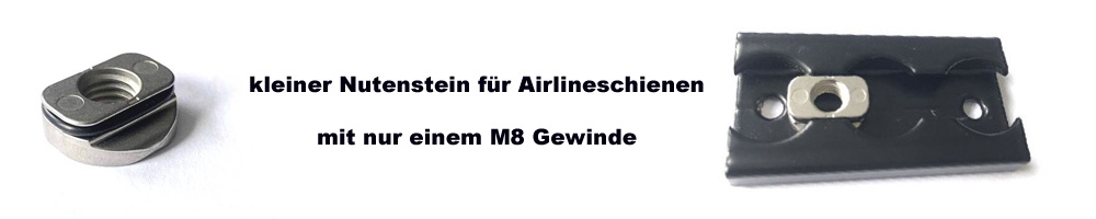 Nutenstein für Airlineschienen mit einem Gewinde