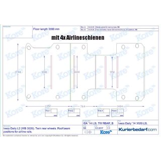 mit 4x Airlineschienen a 1,00 Meter(Nur bei 12 mm Bodenplatten möglich!!!) Nur L2H2!!!