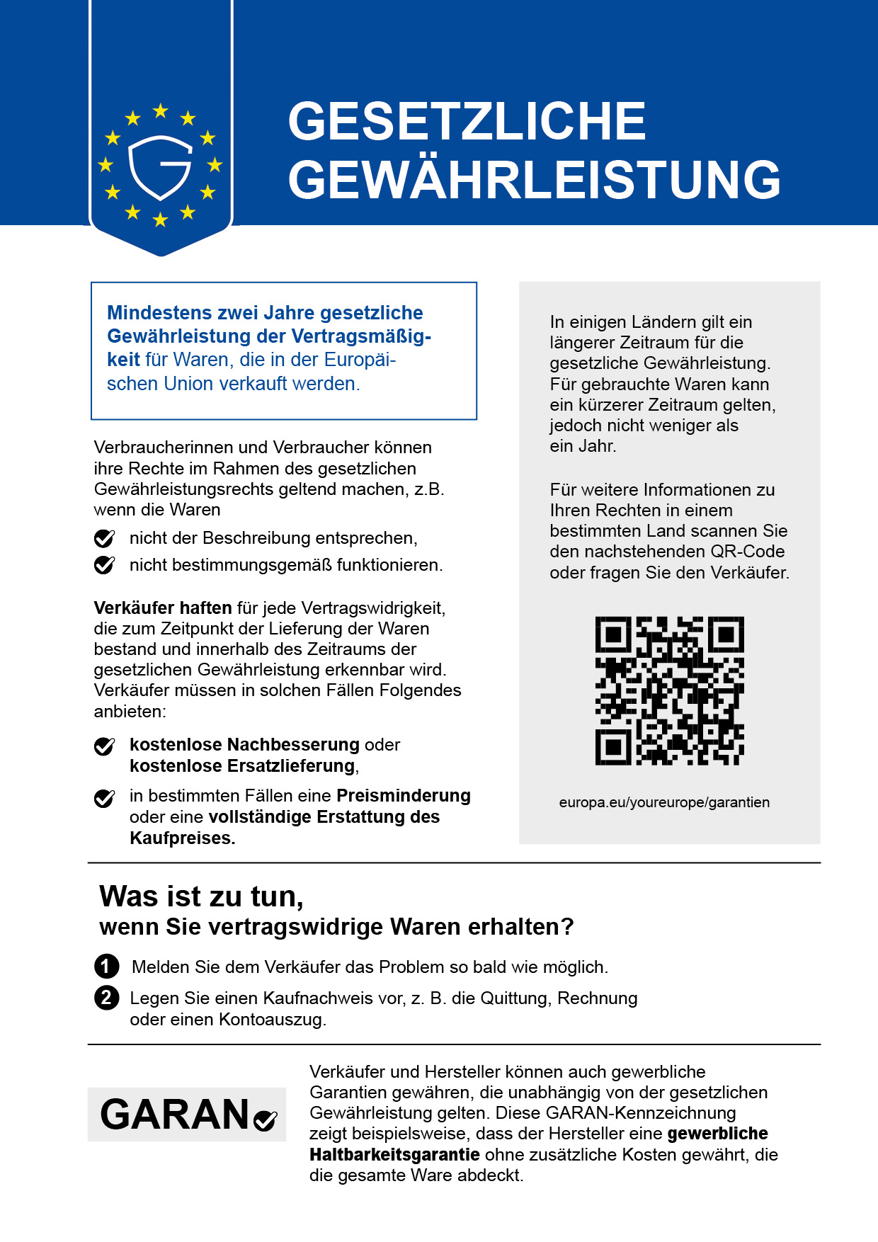 Gesetzliche Gewährleistung